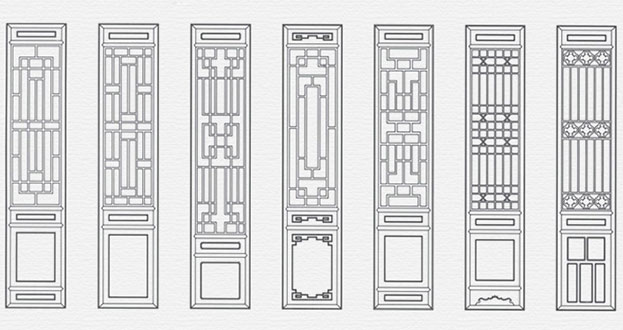 嘉祥常用中式仿古花窗图案隔断设计图